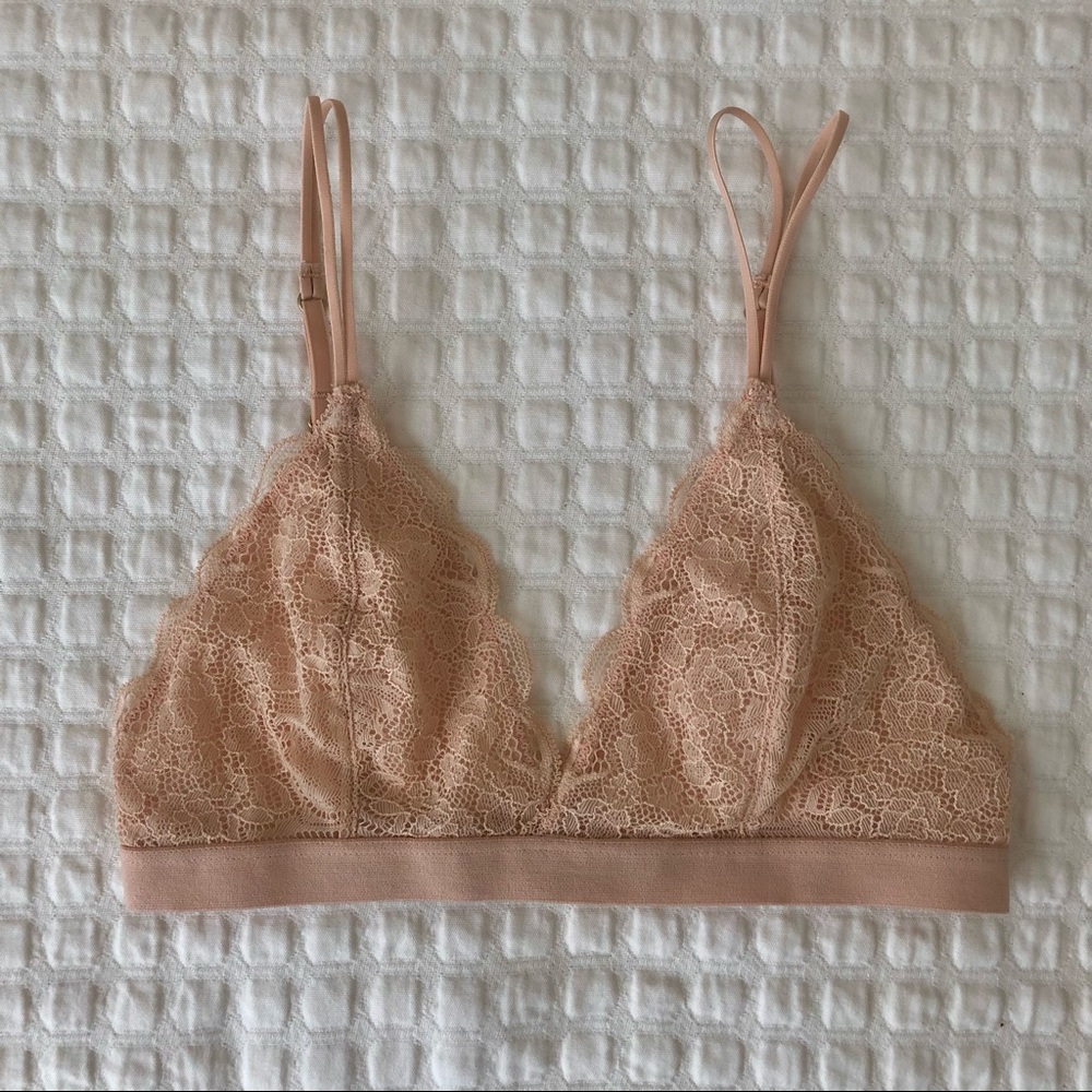 Madewell tan lace bralette